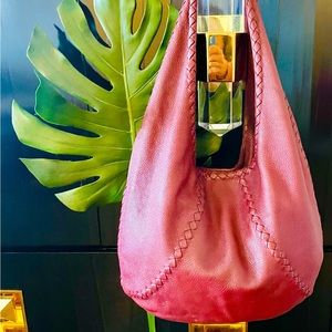 Gorgeous Bottega Vennetta Burgundy Leather Hobo Bag.